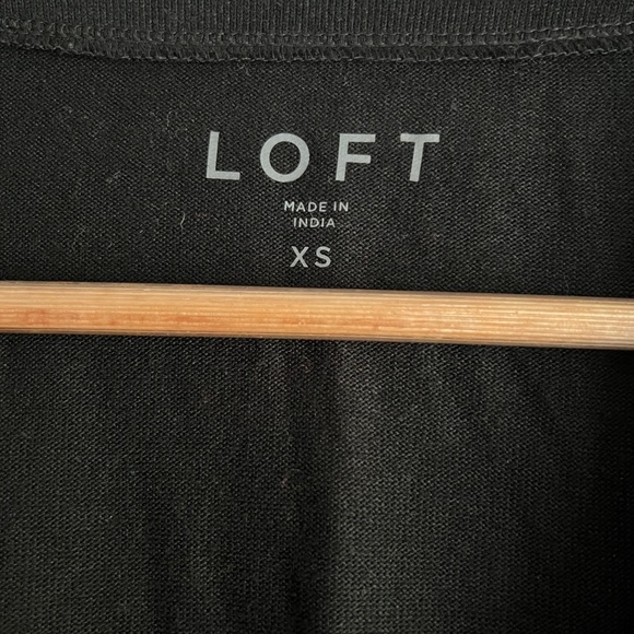 LOFT Women's Black Wrap Blouse - Picture 3 of 4